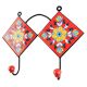 Red Floral Ceramic Tile Hook